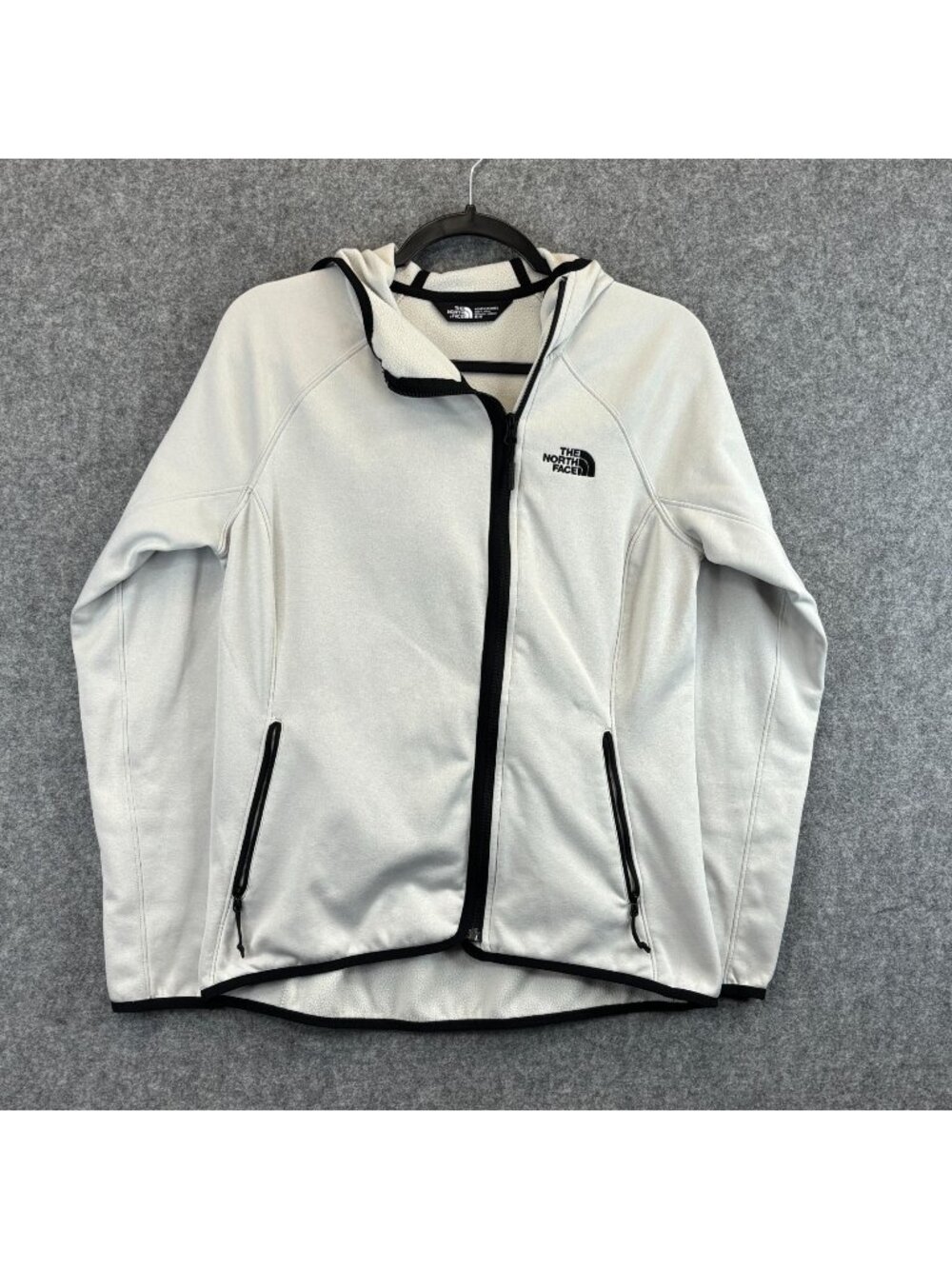 The North Face Arcata Womens Medium Jacket White Asymmetrical Full Zip Hoodie